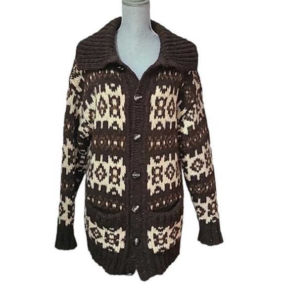 Tundra Sweaters - VINTAGE 70s Tundra 100% Icelandic Lopi Wool Cardigan